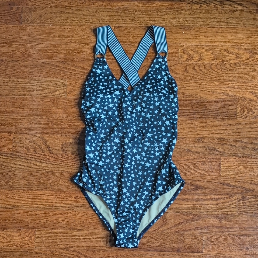 Coastal Blue Star Pattern One Piece Swimsuit